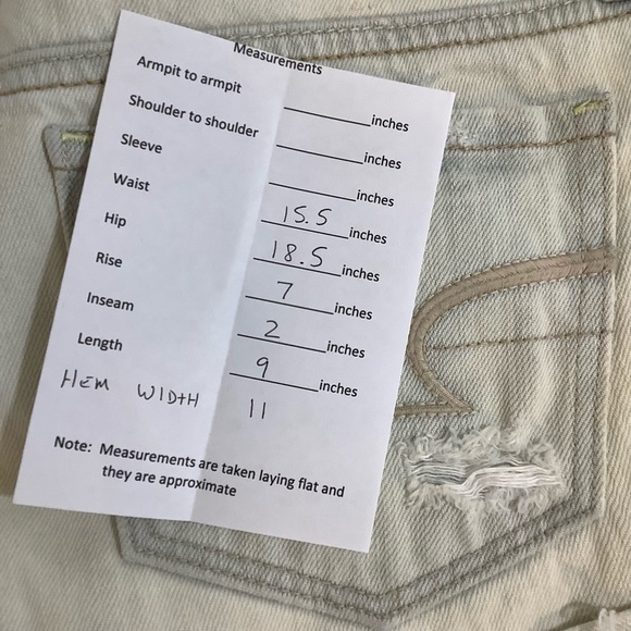 American eagle jean shorts distressed ripped SZ 2 - Picture 13 of 13